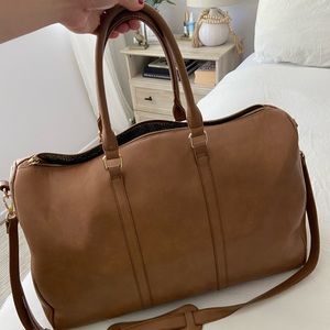 Vegan leather weekender bag